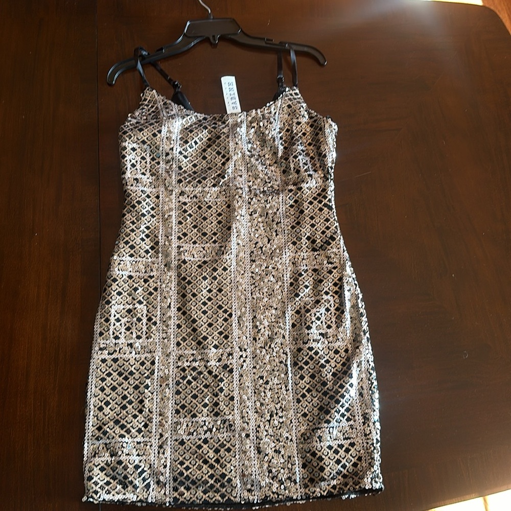Sabine cocktail mini black gold sequin size small